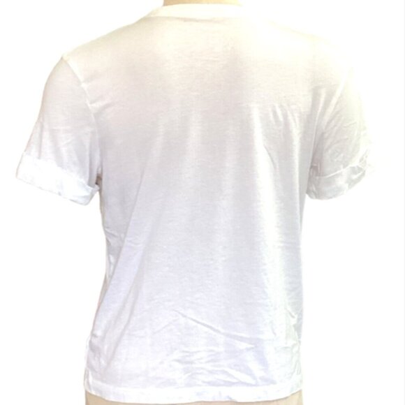 A New Day Cuffed Short Sleeve Crew Neck Cotton Modal Tee XS White 76Q - Picture 4 of 6